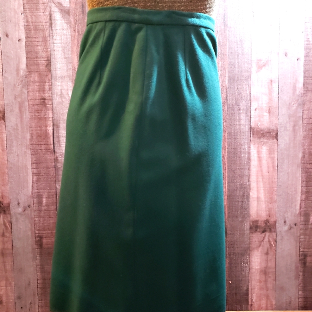 Vintage Pendleton Green Wool Skirt